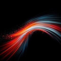 Obraz premium Abstract Red White Light Trails Glowing Energy Flow Dynamic Background