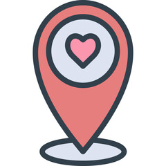 pin icon illustration design with filled outline