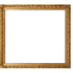 Classic Elegance wooden golden painting frame isolated on background

