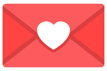 Pink love letter flat icon isolated on white background.