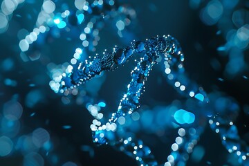 DNA molecule on blue background