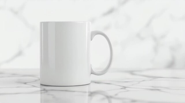 Plain White Mug on a Marble Surface