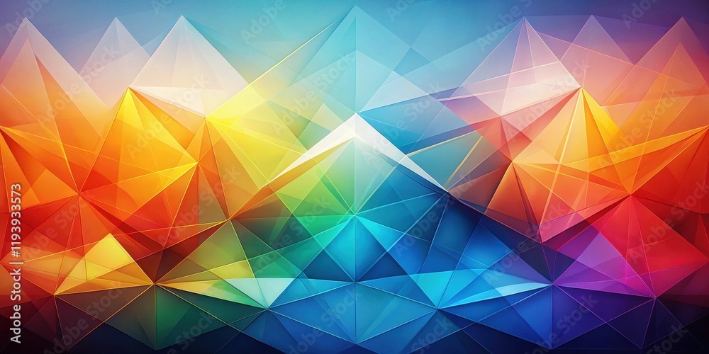 Poster Abstract Colorful Geometric Polygonal Background Featuring Vivid Hues and Interlocking Shapes