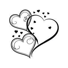 Elegant vector design featuring two intertwined hearts, symbolizing love and unity. Perfect for weddings, Valentine's Day, or romantic projects. Modern, timeless, and ideal for digital use.