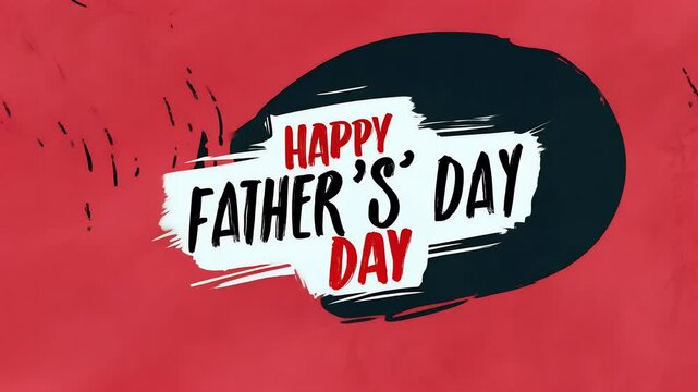 playful red scribble animation brings the phrase &ldquo;Happy Father&rsquo;s Day&rdquo; to life black background adding vibrancy to celebratory projects