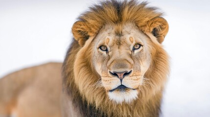 Fototapeta premium Majestic Male Lion Portrait Wild Cat African Wildlife Closeup