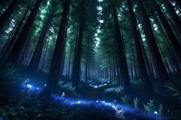 夜の森の幻想