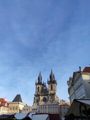 Stunning View of the Gothic Church of Our Lady Before Týn Soaring Above Prague