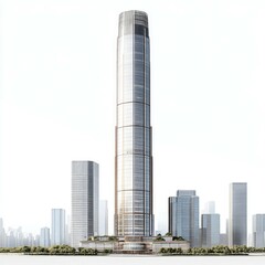 Naklejka premium Stunning Modern Skyscraper: Architectural Marvel in the City Skyline