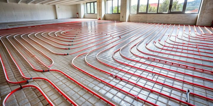 Radiant heating system installation in a new building