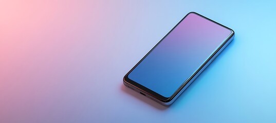 A sleek modern smartphone banner with ample copyspace, featuring a dark gradient background and a spotlight effect on the phone