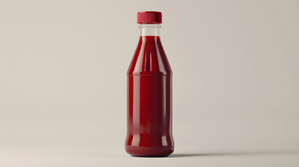 Classic Ketchup Bottle with Vibrant Red Label and Rich Ketchup Inside, Iconic Condiment for Family Meals