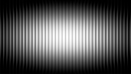 Black and white ribbed fractal texture with glass effect and bright smooth fluted vertical gradient lines. Minimalist monochrome abstract design blending geometric symmetry and soft light transitions © 3d_kot