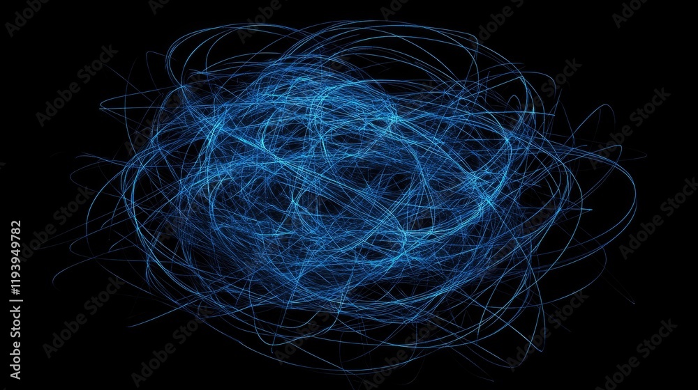 Poster abstract blue network lines forming a digital web, symbolizing connectivity, data transmission, and 