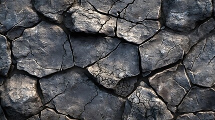 Fototapeta premium Dark Grey Cracked Rock Surface Texture