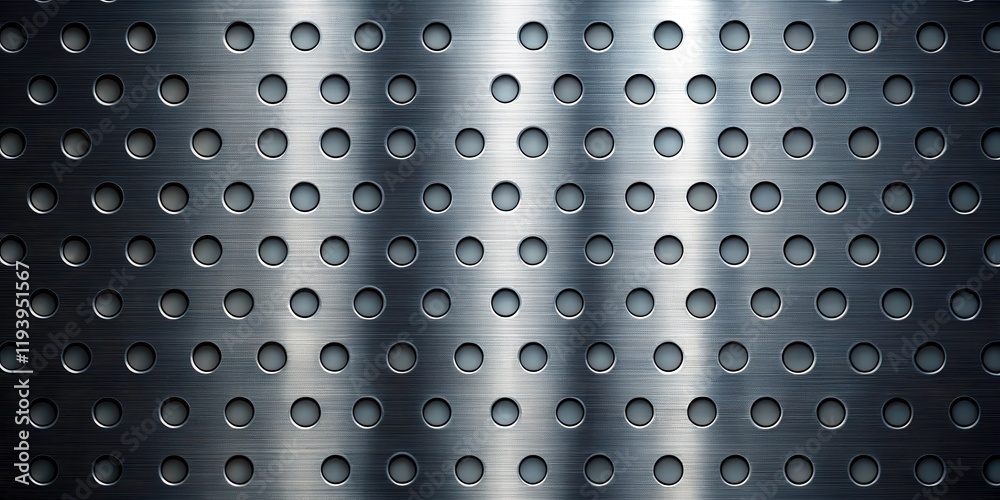 Aufkleber Brushed Metal Texture with Regularly Spaced Circular Perforations