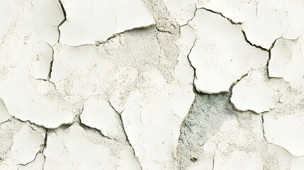 Obraz premium Cracked White Paint on Weathered Wall Surface