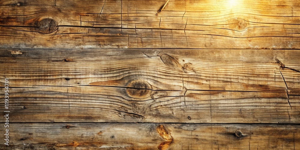 Poster rustic weathered wooden planks background texture with knots and grain
