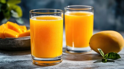 Fototapeta premium Refreshing Mango Juice: A Tropical Delight