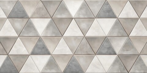 Obraz premium Abstract Geometric Triangular Tile Pattern in Neutral Tones for Modern Interior Design
