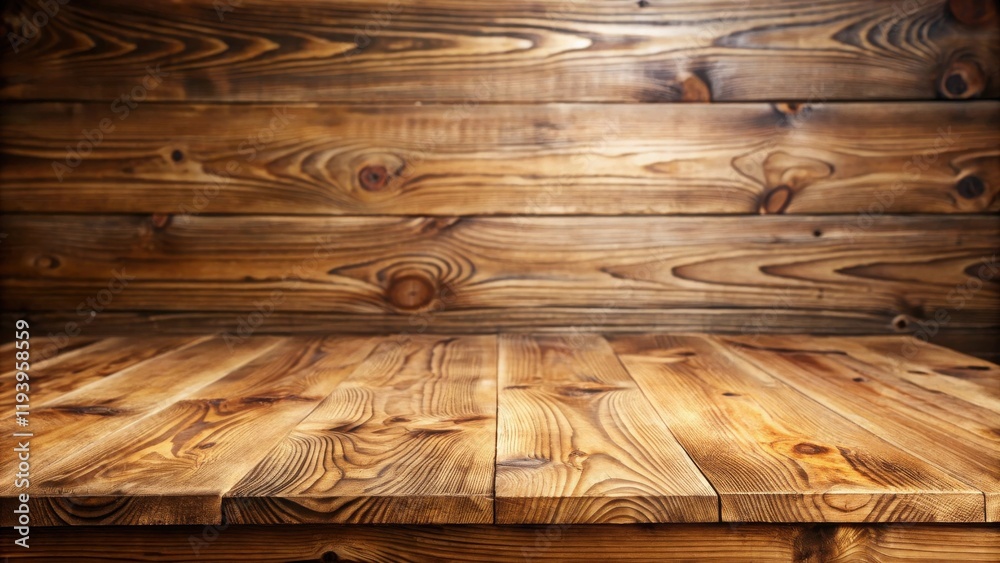 Poster rustic wooden tabletop and wall background ideal for product displays and mockups