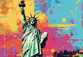 statue of liberty vector illustration © kishore chandra