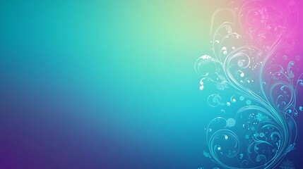 Abstract Floral Design On Gradient Background