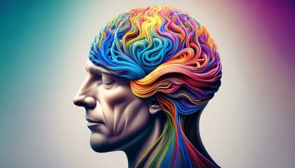 Obraz premium Colorful Brain Anatomy Abstract Art