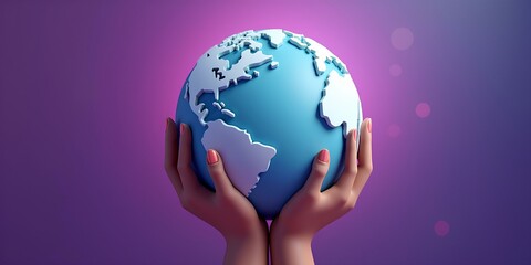 Hands Holding the Earth for Mother's Day