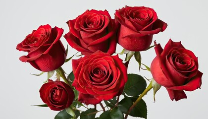 Closeup shot of a red rose bouquet against a white background S
