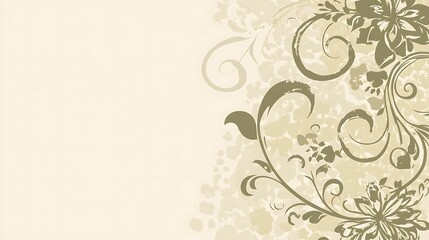 Elegant Floral Design On Beige Background