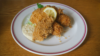 Japanese traditional cuisine fried food background