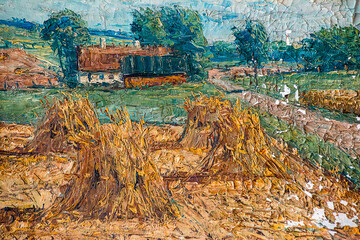 Oil painting, handmade landscape, oil painting, hand made