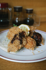 Japanese traditional cuisine fried food background