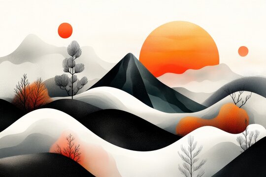 A vintage-style travel poster featuring a volcano, with muted earth tones, bold typography, and stylized depictions of smoke and lava