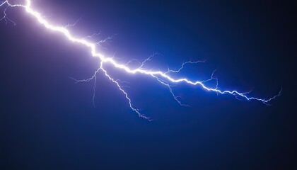 Powerful electrical discharge striking from side to side realistic illustration isolated on black transparent background. Flaming lightning strike in the dark. Electrical energy flash light effect 7