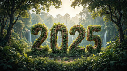 2025 Font design Tropical rainforest effect