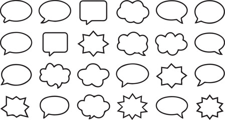 Fototapeta premium vector illustration of variety speech and thought bubble shapes. 