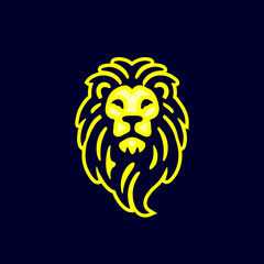 lion head vector logo design