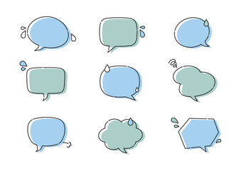 ふきだし　悩み　不安　心配　コメント　意見     会話　話す