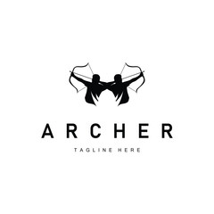simple archer sports design simple archery logo with black arrow silhouette minimalist illustration product brand template