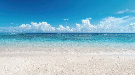 Fototapeta premium tranquil beach with gentle waves lapping at shore, inviting relaxation