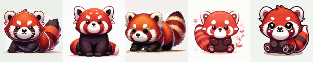 collection of cute and adorable red panda vectors © sarah16blakeyxh2