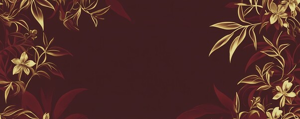 Burgundy Background Wallpaper with Personalized Place Cards, Banner Header