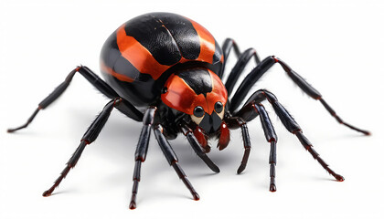 Black widow spider, png, redback, Latrodectus mactans or hasselti isolated, transparent background, generative ai