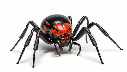 Black widow spider, png, redback, Latrodectus mactans or hasselti isolated, transparent background, generative ai