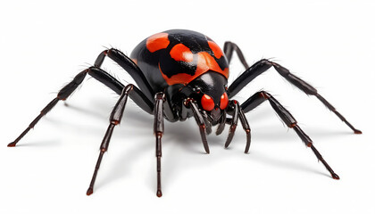 Black widow spider, png, redback, Latrodectus mactans or hasselti isolated, transparent background, generative ai