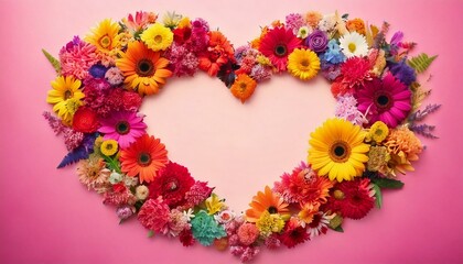 heart made of flowers