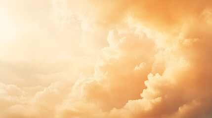 Golden Cloudscape Illuminated By Warm Sunlight