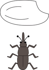 米穀類の害虫、コクゾウムシのベクターイラスト稲